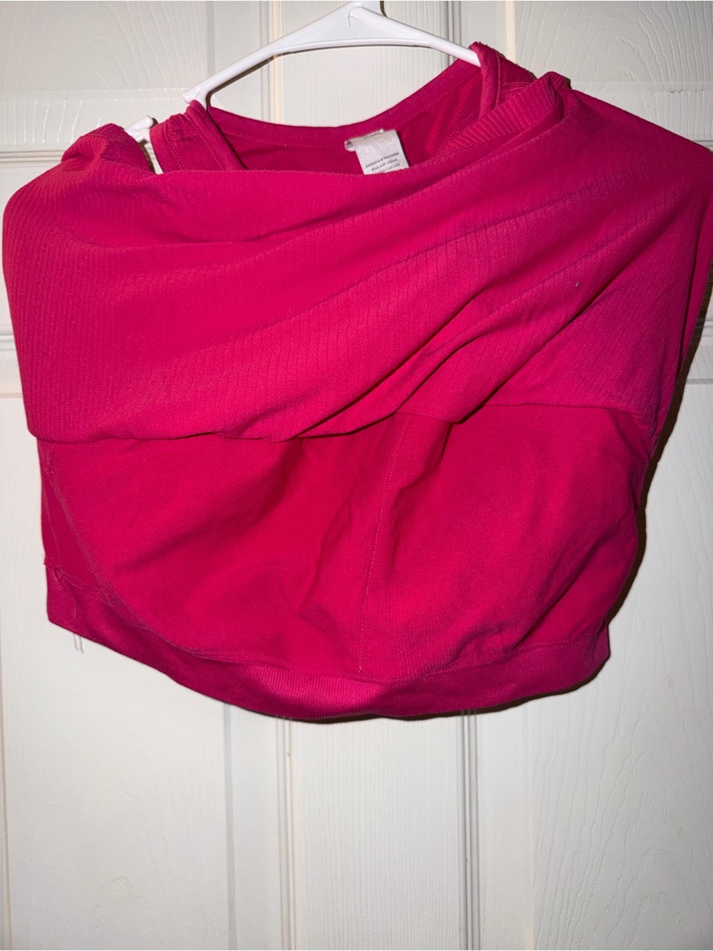 Pink Ribbed Racerback Crop Tank Top - Picture 5 of 5